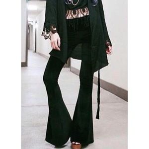 PYLO black velvet bell bottoms
